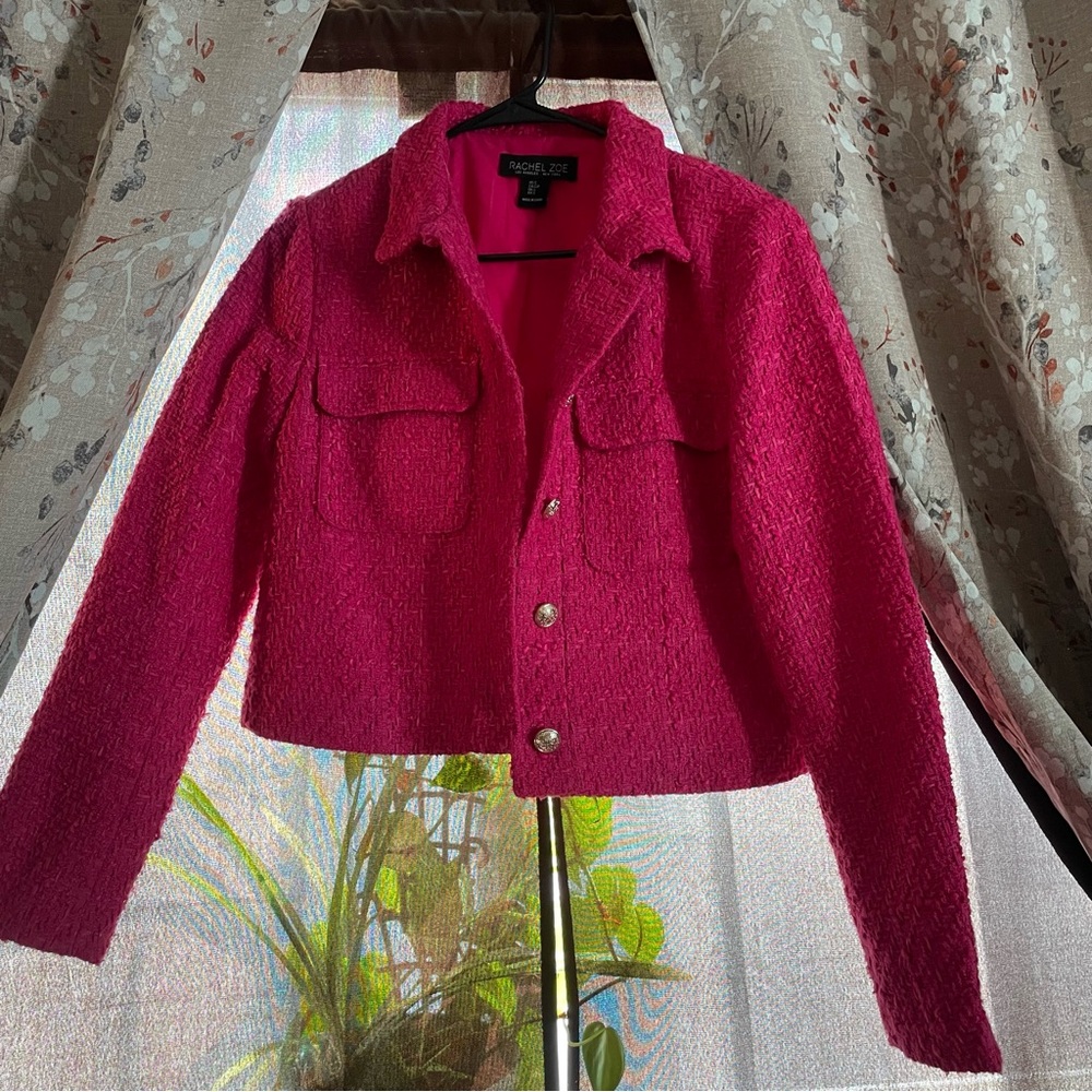Rachel Zoe Vibrant Pink Tweed Blazer